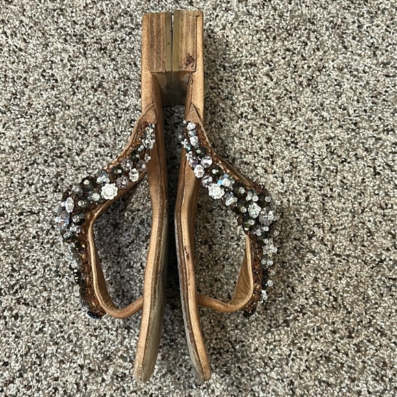 Prada Women's Leather Tan and Brown Beaded Sandals size EU 38 US 8 - Picture 14 of 16